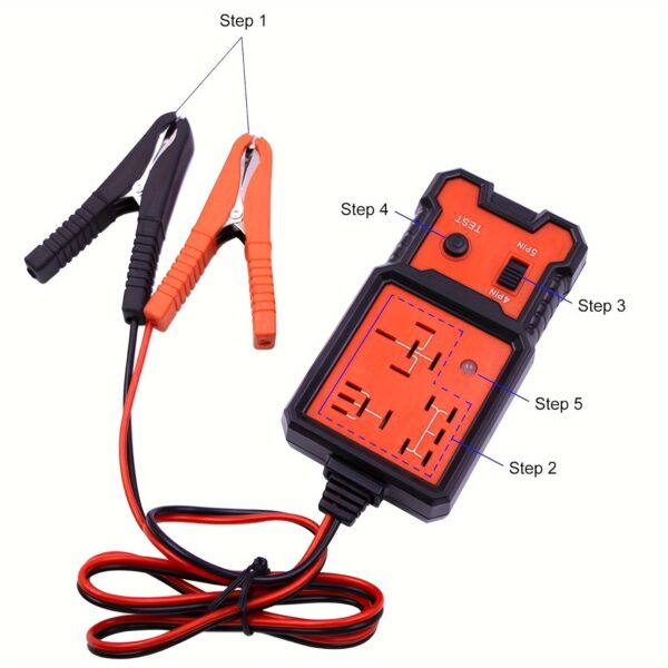 12V Automotive Relay Tester with Battery Clips - Image 2