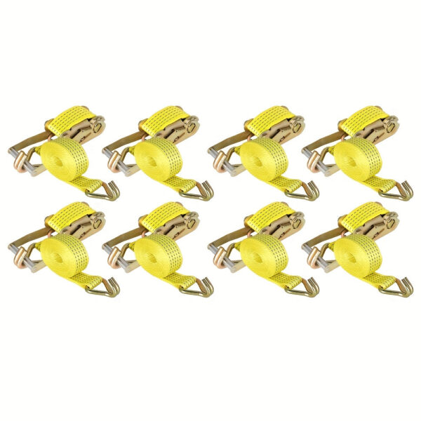 WFLNHB Ratchet Straps with J Hook 2in x 15ft 5000lb 8pk