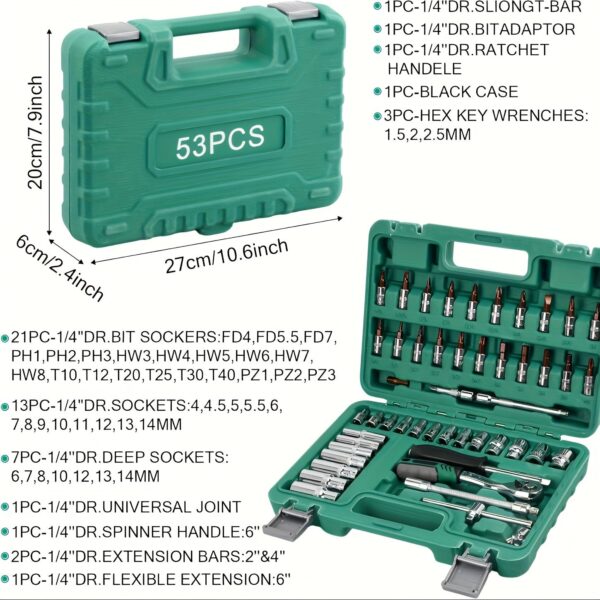 315pc Auto Mechanic Tool Kit with Ratchet Torque Wrench Set - Image 4