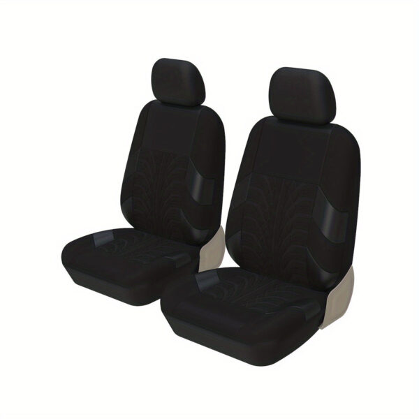 Universal Car Seat Covers Full Set - 3D Tyre Print Polyester - Image 8