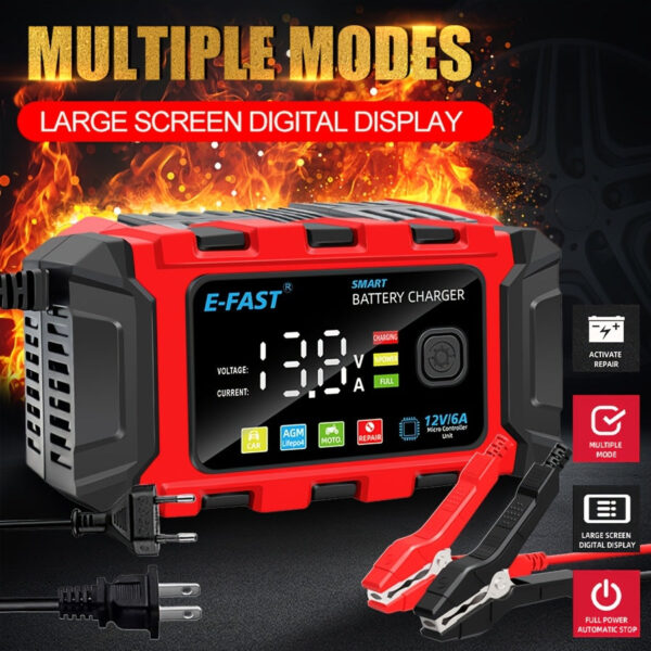 12V 6A Smart Car Battery Charger and Maintainer - Image 4