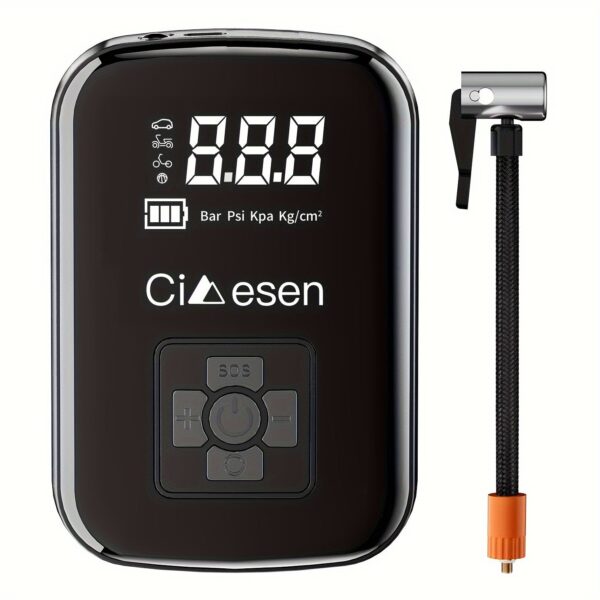 Portable Wireless Tire Inflator with LED Light and Auto Shutoff