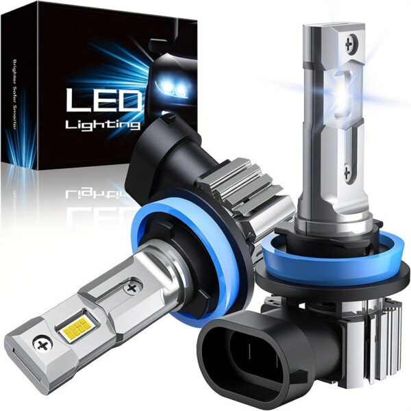 H11/H8/H9/H16 LED Fog Light Bulbs 60W 6000K White with Cooling Fan 2-Pack