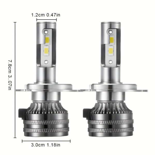 H1 H7 H4 H11 LED Headlight Bulbs 6500K 2-Pack - Image 2