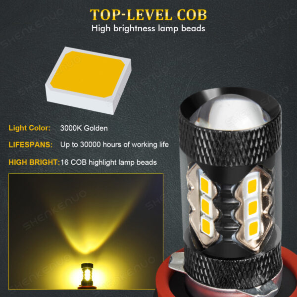LED Fog Lights for Honda Civic 2006-2020 Yellow - Image 5