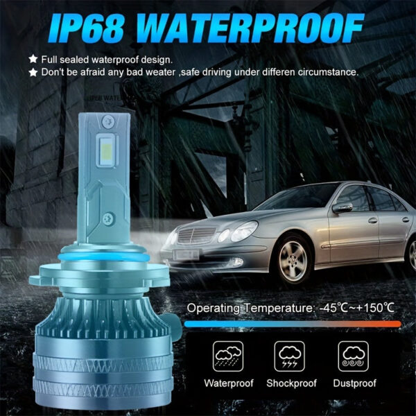 H1 H7 H4 H11 LED Headlight Bulbs 6500K 2-Pack - Image 5
