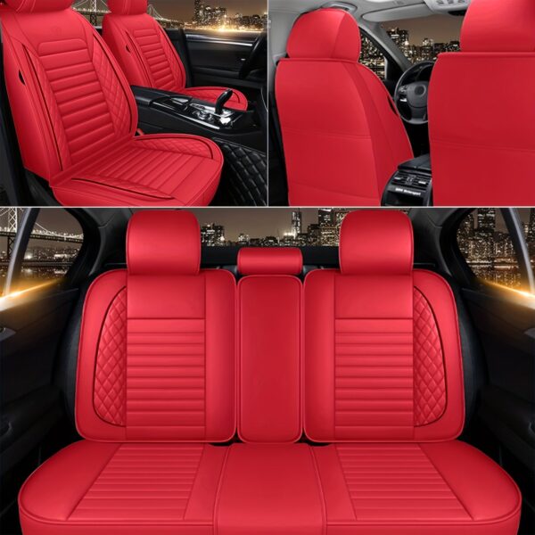 Universal Car Seat Covers, Full Set Faux Leather, 5-Seat - Image 8