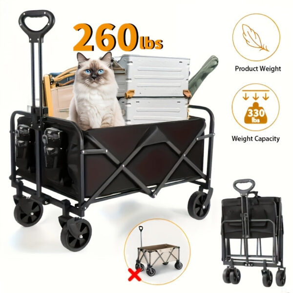 Heavy Duty Folding Hand Truck Dolly with Storage Bags - Image 7