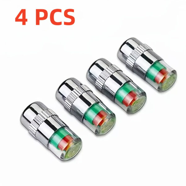 Car Tire Valve Pressure Gauge Caps 4-Pack