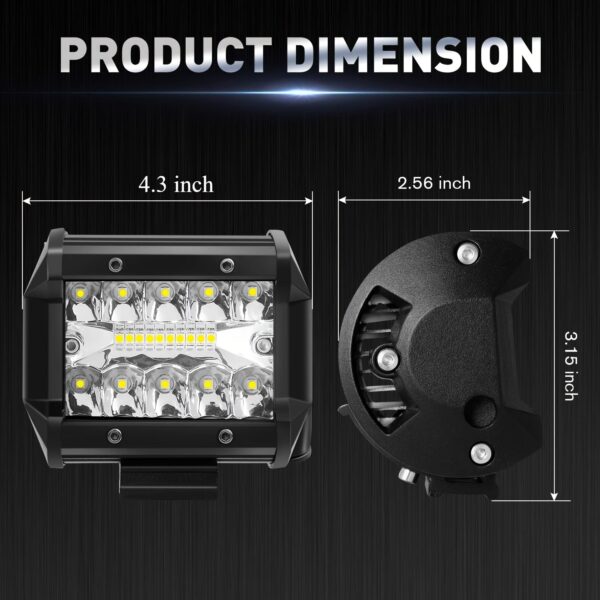 LED Work Light Bar 220W Single Row 4.3/11.3/21.3 inch - Image 5