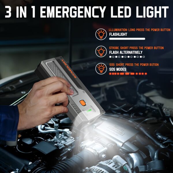 Portable Car Jump Starter 2000A Peak 12V Battery Booster - Image 5