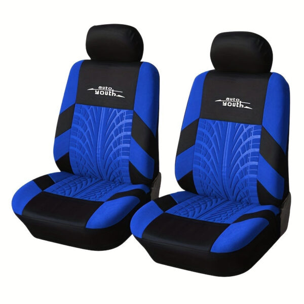 Universal Front Car Seat Covers with Tire Track Design - Image 7