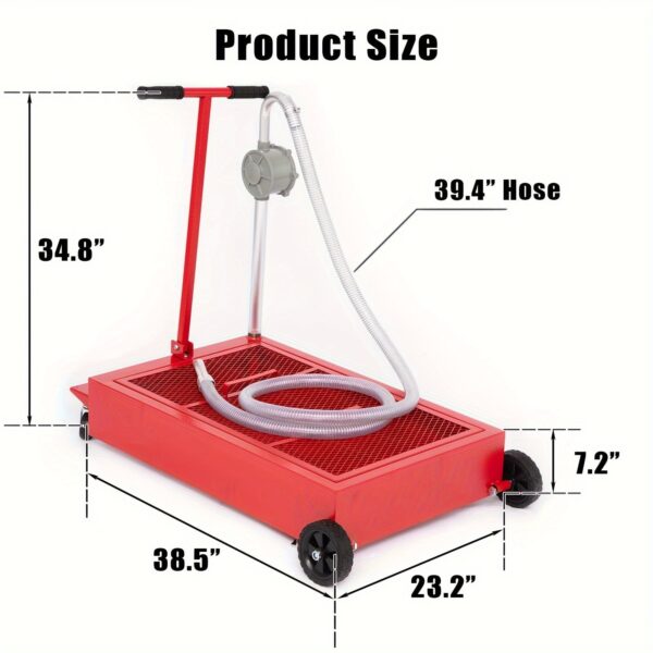 Oil Drain Pan with Pump and 39-inch Hose Low Profile - Image 5