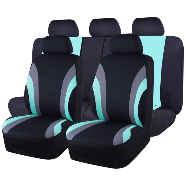 Universal Two-Tone Polyester Car Seat Cover Set - Image 5