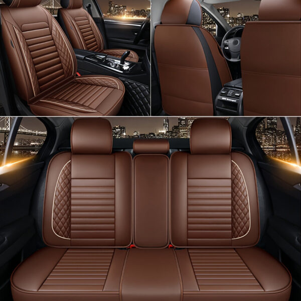 Universal Car Seat Covers, Full Set Faux Leather, 5-Seat - Image 6
