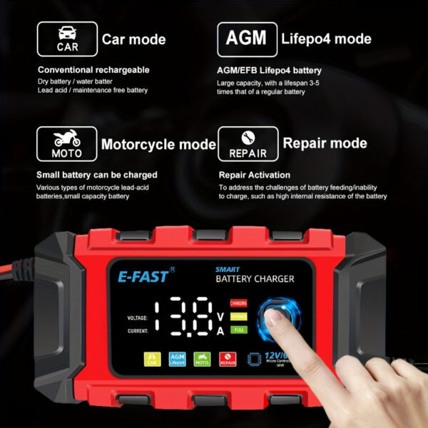 12V 6A Smart Car Battery Charger and Maintainer - Image 6