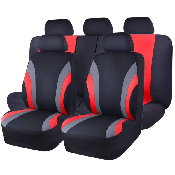 Universal Two-Tone Polyester Car Seat Cover Set - Image 2