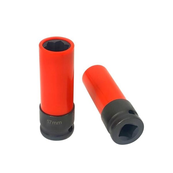 17mm 1/2 Inch Drive 6-Point Lug Nut Socket with Wheel Protector - Image 2