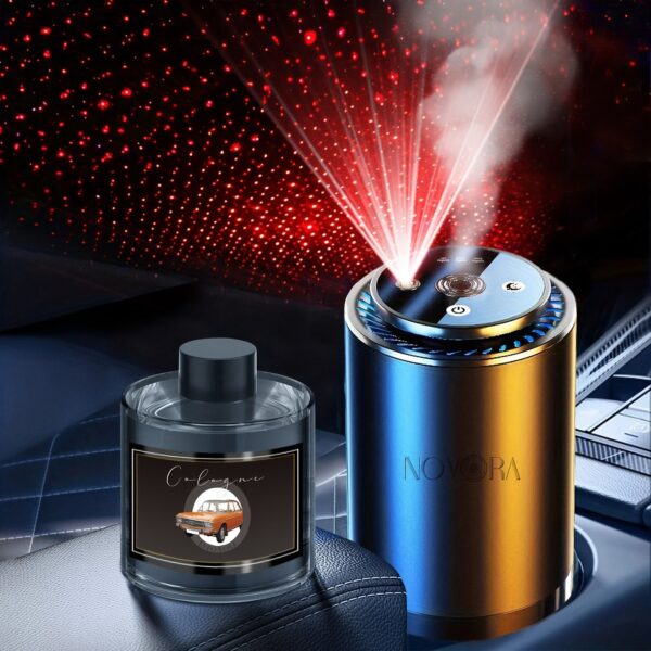 Novora Smart Car Air Freshener with Star Projector and Essential Oil Diffuser
