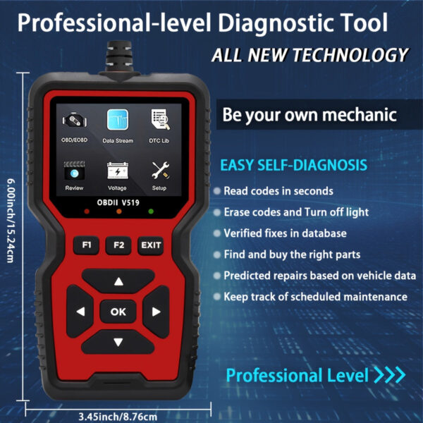 V519 OBD2 Professional Diagnostic Scanner with Live Data