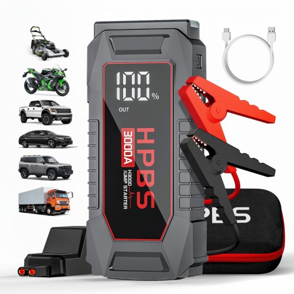 Portable Car Jump Starter 12V Power Bank with LED Display - Image 2