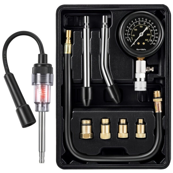9-Piece Automotive Compression & Spark Plug Tester Kit