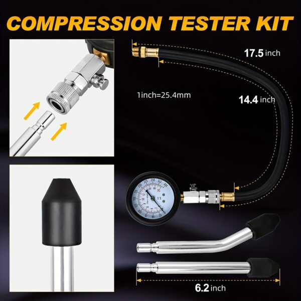8-Piece Engine Compression Tester Kit 0-300 PSI Nilight - Image 6