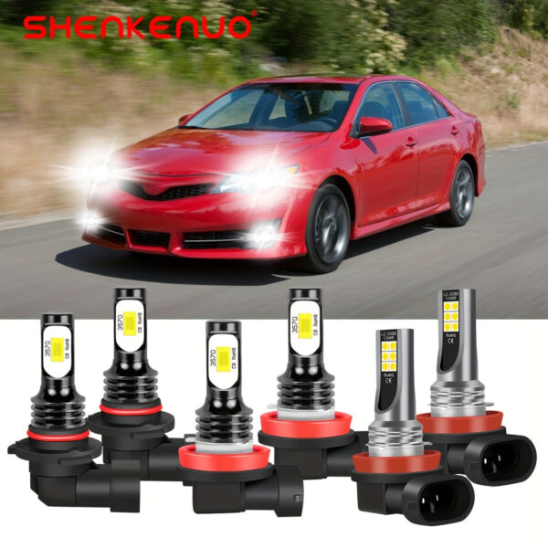 Toyota Camry LED Headlight and Fog Light Bulb Kit 6000K 2007-2014 (6-Pack) - Image 7