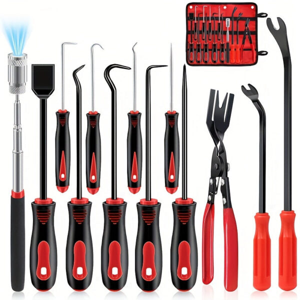 13-Piece Mechanic Hook and Pick Tool Set with Auto Clip Pliers - Image 4