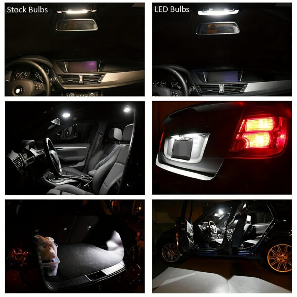 23-Piece LED Interior Light Bulb Kit White - Image 5