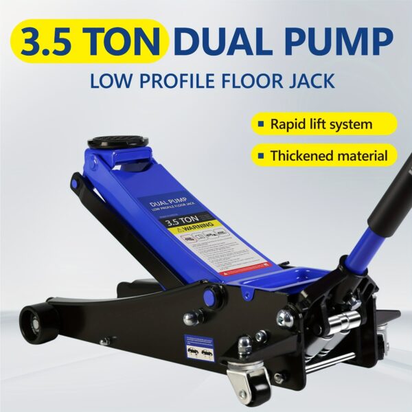 3 Ton Dual Piston Floor Jack Low Profile Steel Racing - Image 7
