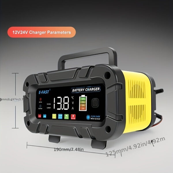 12V/24V Battery Charger for LiFePO4 Lead Acid Batteries 8-Stage Smart Charger - Image 6