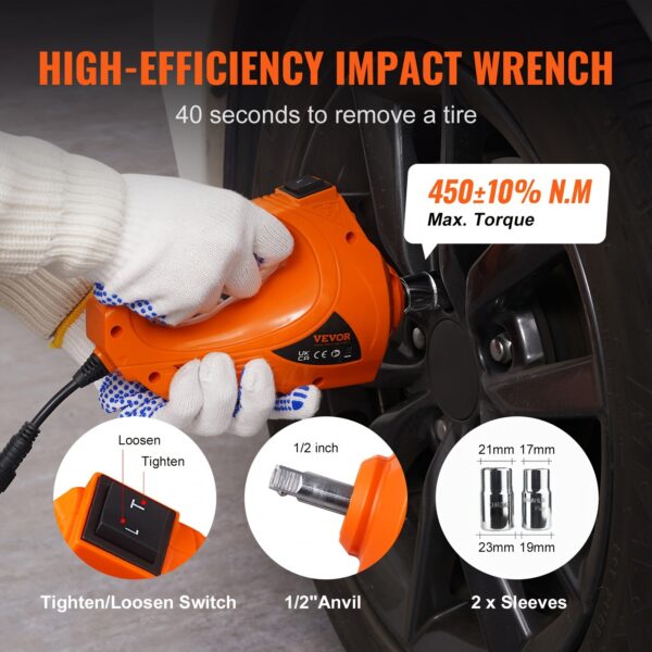 Electric Car Jack 5 Ton Hydraulic Lift with Impact Wrench - Image 3