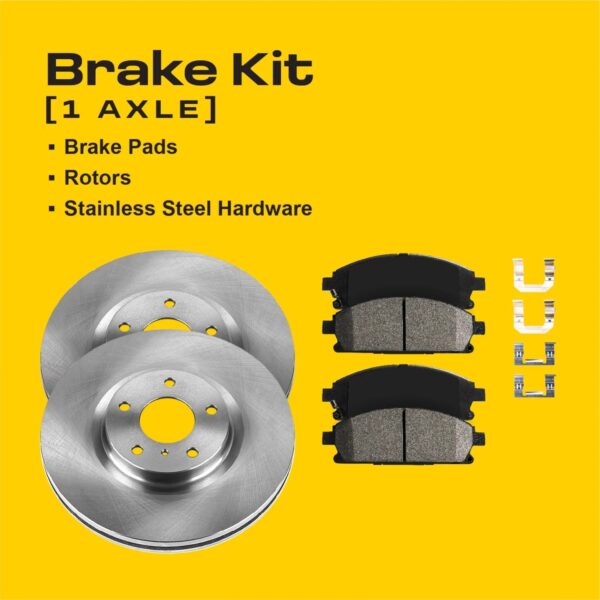 Rear Brake Pad and Rotor Kit WM80357 with Hardware