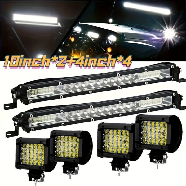 LED Light Bar Kit - 2x 10" + 4x 4" Off-Road Lights