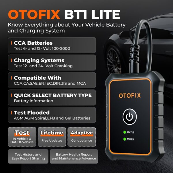 Otofix BT1-Lite Battery Tester 6V 12V 2000 CCA Analyzer - Image 7