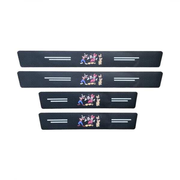 Car Door Sill Protectors Carbon Fiber 4-Pack