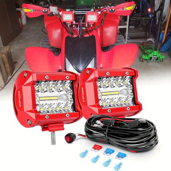 LED Light Bar 60W 4 Inch Triple Row with Wiring Kit - Image 3