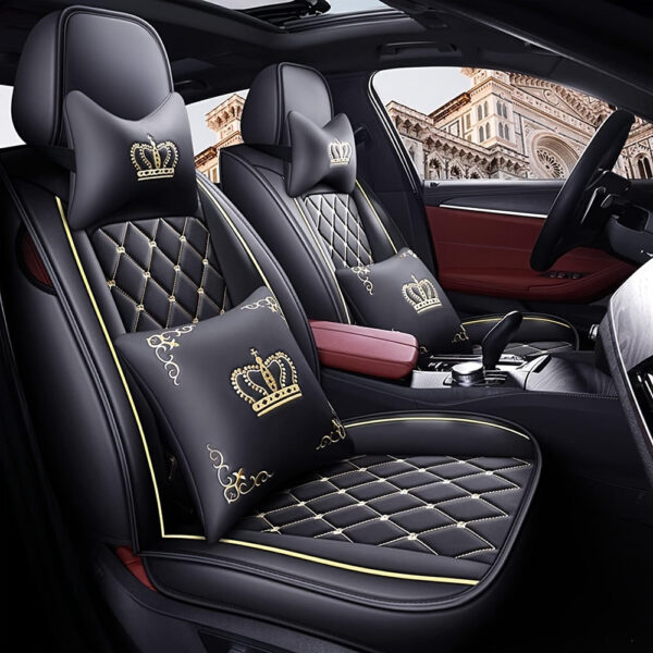 Car Seat Covers Full Set Faux Leather 5-Seat Universal Fit - Image 12
