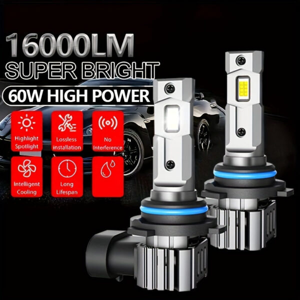 9005 LED Headlight Bulbs White 6000K 16000LM