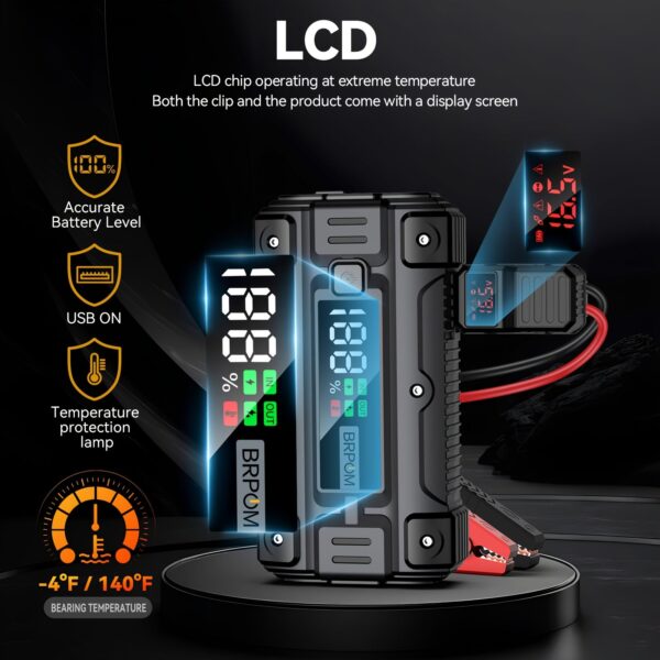 Car Jump Starter 6000A Peak 12V Battery Booster with Smart Cables - Image 4