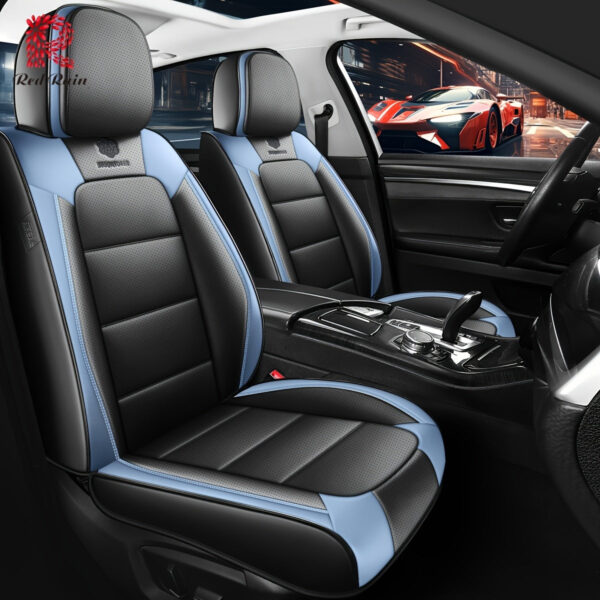 Red Rain Car Seat Covers Full Set Faux Leather Universal 5-Seat