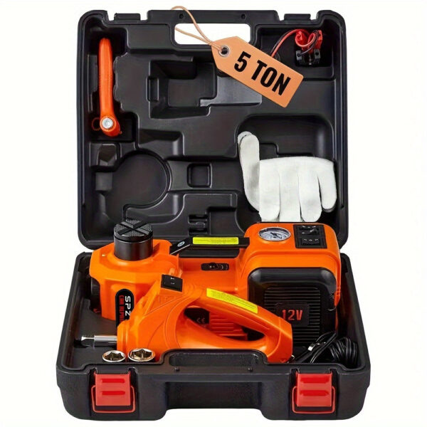 5 Ton Electric Hydraulic Car Jack Kit with Tire Inflator 12V - Image 4