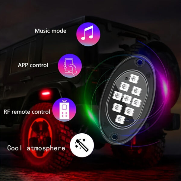 Car RGB LED Light Strip Kit - App Control Music Mode Underbody Lighting - Image 4