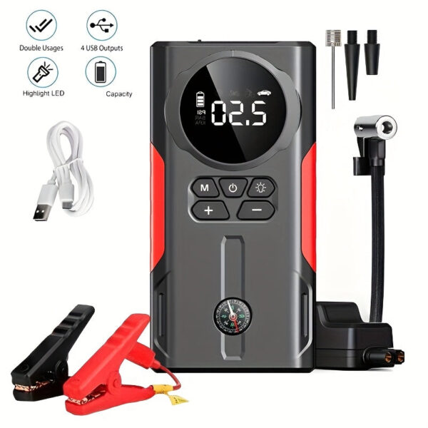 Portable Car Jump Starter Battery Pack with USB LED Emergency Kit - Image 5