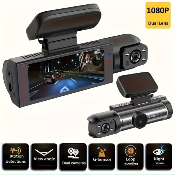 Dual Dash Camera 1080P Front and Interior with Night Vision 3.16 Inch Screen - Image 7