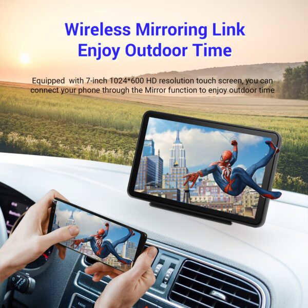 10.26" Wireless CarPlay Android Auto Screen with Dash Cam & GPS - Image 6
