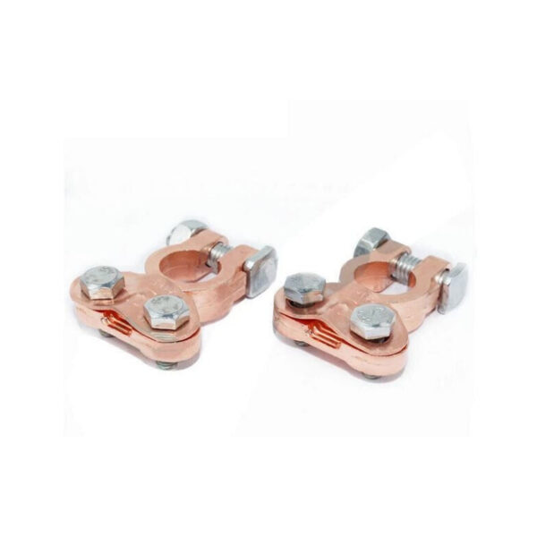 Car Battery Terminal Clamps 2pc Copper Positive & Negative - Image 4