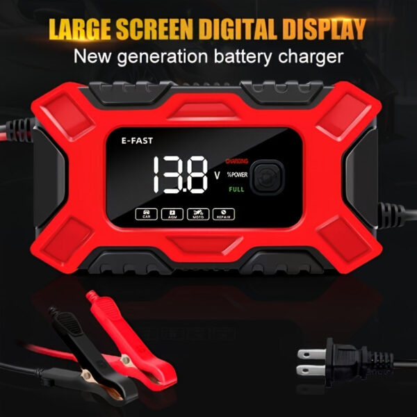 12V 6A Car Battery Charger with Pulse Repair Function - Image 3