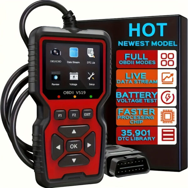 V519 OBD2 Scanner Professional Diagnostic Code Reader with Live Data for Check Engine Light